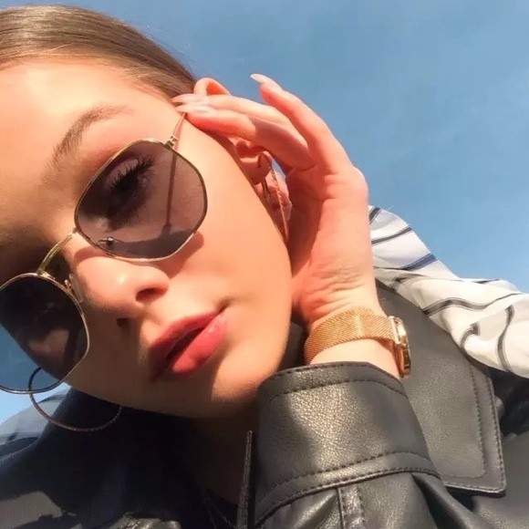 Unisex Retro Gold Frame Sunglasses - Picture 8 of 8